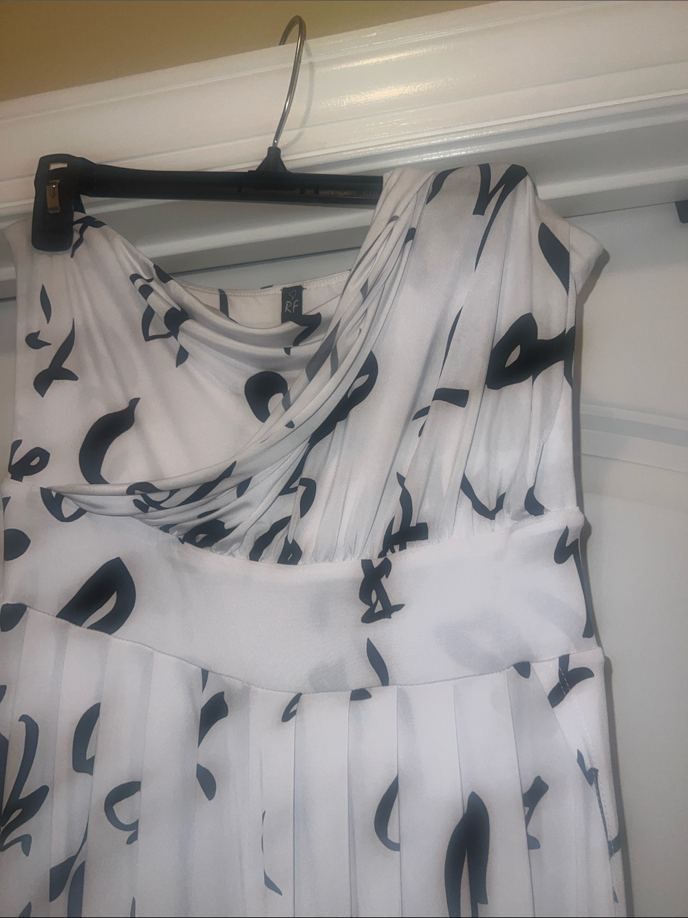 Ivory Maxi Jumpsuit with Black Script Print